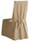Surefit Cotton Canvas Dining Chair One Piece Slipcover, Full Length Skirt and Back Ties, Relaxed Fit, High Back Armless Chair Cover, Tan Color