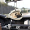 Talataca Mops Schlafender Engelsflügel Gedenktier Haustier Hund Bauernhaus 2D Flach Auto Rückspiegel Zubehör Weihnachtsbaum Ornament Dekoration Hängender Charme Innenraum Rückansicht Anhänger Dekor