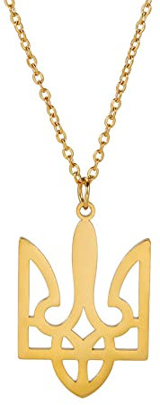 SIPURIS Ukraine-Halskette, ukrainische Dreizack-Halskette für Männer und Frauen, Ukraine-Flagge, Symbol, ukrainisches Nationalemblem, Anhänger, Edelstahl, Ukraine, Geschenke, Schmuck, Edelstahl, kein