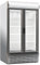 Réfrigerateur à Boissons Commercial 900 L Frigo Vitrine 2 portes battantes Température 0-10 ℃ Armoire à Boisson Réfrigérée Étagères Réglables et Caisson Lumineux serrure Supermarché Bar snack café