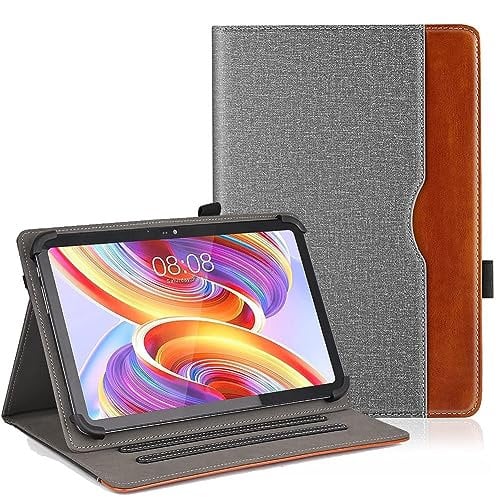 elfofle Universal Hülle for DOOGEE U11/U11 Pro/U10/T10W/Blackview Tab90 WiFi/Blackview Tab60 WiFi, Kompatibel mit Teclast P50/M50/T50, PU Leder Schutzhülle für 10-11 Zoll Tablet (Grau)