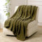 FY FIBER HOUSE Fleecedecke für Doppelbett, Couch, 300 g/m², superweich, flauschig, flauschige Decken und Überwürfe für Sofa, Bett, Büro, 152,4 x 203,2 cm, Olivgrün