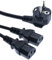 AJTECH® 3M Netz Y Kabel Kaltgerätekabel IEC-C13 Stromkabel - Euro Stecker Winkel auf 2 x C13 Y-Splitter Netzkabel - Kabel Für PC Computer Monitor TV Fernseher Drucker Beamer - 3M
