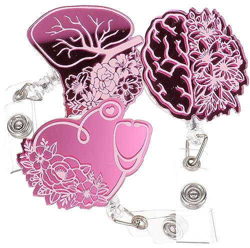 EXCEART 3 StüCk Ausziehbare Ausweishalter Mit Clip, Krankenschwester Abzeichen Halter, Einziehbare Id Badge Reel, Praktischer Kartenhalter FüR ÄRzte Und Pflegepersonal