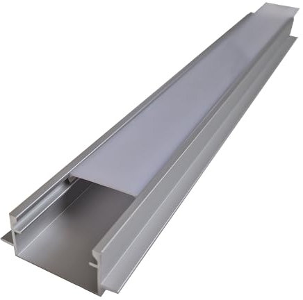 3x 2m Alu Unterputz Nass und Trockenbau Profil Z-3520 inkl. Abdeckung Opal matt Schiene für LED Streifen zum Einbetonieren 6m (Schiene + Abdeckung S)