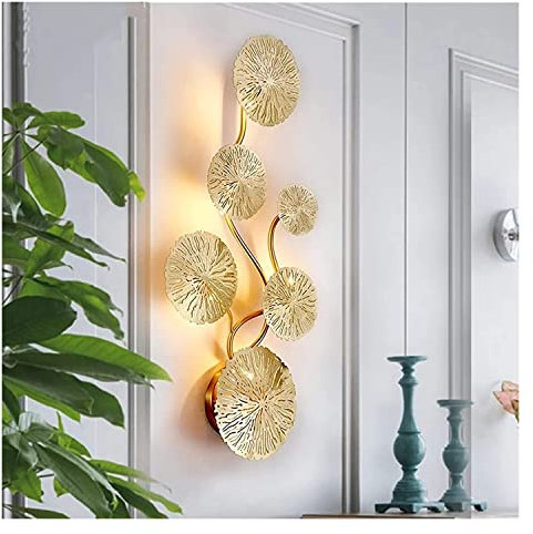 Wandleuchte innen Kopfteil Wandleuchte Lotusblatt Art LED Wandleuchte, Unterputz-Luxus-Wandleuchte, Beleuchtung der Wandhalterung für den Innenbereich für Küche, Wohnzimmer, Schlafzimmer, Heimtextilie