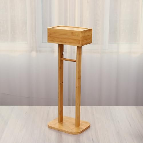 kyaoayo Stand WC-Garnitur Aus Bambus, Klopapierhalter, Toilettenpapierhalter Stehend, Handy-Ablage, Feuchttuchhalter, Feuchttücherbox, Ersatzrollenlager - Vier In Einem, Multifunktionale.