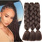 Dcbaboo Braids Extensions Kunsthaar Haare zum Einflechten 3 pack 24 Ombre Jumbo Braiding Hair Kanekalon Haarverlängerungen Zöpfe Afro Crochet Box Braids Haare für Braids 300g, Mittel braun