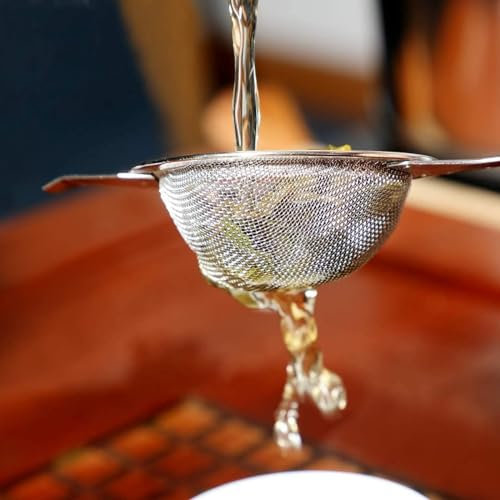 LUXCKY Tea strainer chai Tea Coffee Strainer | Liquid Filter Stainless Steel,Stainless Steel Fine Mesh Strainers for Kitchen, Colander-Skimmer with Handle, Sieve Sifters 1 PC