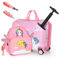 SOARS Kinderkoffer & Rucksack 18”+12”, Reisekoffer mit Rollen & Teleskopgriff, Trolley Kinder, Kindergepäck, Hartschalenkoffer, Kindertrolley für Jungen und Mädchen (Einhorn A)