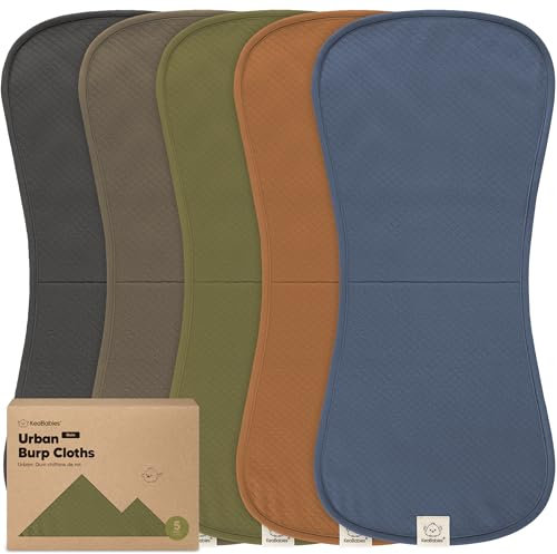 KeaBabies 5er-Pack Bio Spucktücher für Mädchen, Junge - Extra Groß, Saugfähig, Weich, Baumwoll Mulltücher, Erstausstattung Neugeborenen (Basics)