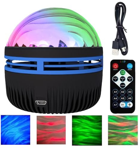 YUNFANG Galaxy Projector, Smart Night Light Star Projector with 14 Light Effects, Remote Control, USB Dimmable, Multicolor, Plastic, Bedroom Decor