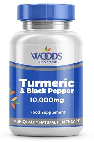 Turmeric 10,000mg & Black Pepper (360 Tablets) from Woods Supplements | Only the Finest and Responsibly sourced Turmeric Formula and Added Black Pepper Extract