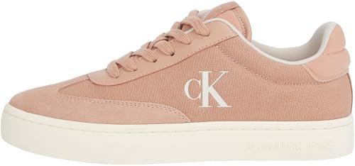 Calvin Klein Sneaker con Suela Cupsole Mujer Classic Low Mix de Lona, Multicolor (Tuscany/Eggshell), 38