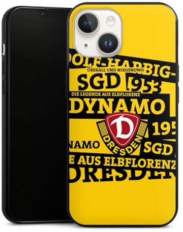 Slim Case extra dünn kompatibel mit Apple iPhone 14 Silikon Handyhülle schwarz Hülle SG Dynamo Dresden Offizielles Lizenzprodukt SGD