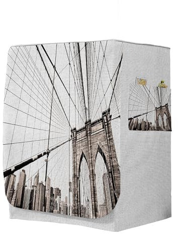 Highdi Housse de Protection pour Machine à Laver, Chargement Frontal Housse La Poussière avec Ouverture Frontale pour Linge Domestique (Capacité L 10.5~12KG,Multicolore 5)