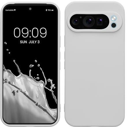 kwmobile Housse Compatible avec Google Pixel 9 Pro Coque - Housse de téléphone en TPU avec Protection Appareil Photo - Blanc Mat