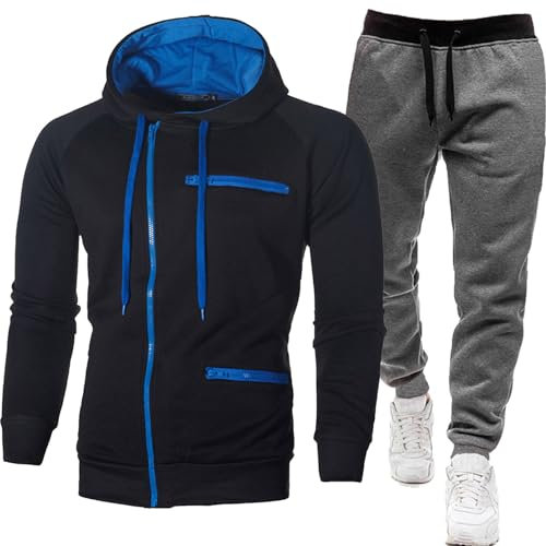 Survêtement, survêtement de Sport, 2 pièces, Sweat-Shirt à Capuche, Pantalon de Sport, Pantalon de Jogging Soft Coupe Tailored Sweat Oversize Date Jogging Survêtement Sport Costume Survêtement