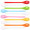 OWLMATE 10 cucharas de plástico para huevos, cucharas de plástico grandes, cucharas de plástico de con colorido, mango largo grande, latte 19 cm colorido, cucharas de plástico
