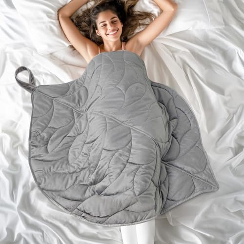 Tociwih Gewichtsdecke 3,2 kg für Erwachsene - Tiefschlaf und bessere Erholung - Kuscheldecke aus Kristallsamt 100x70 cm für Entspannung, Ruhe & als Reisedecke - Grau