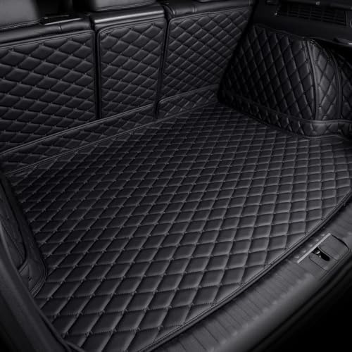 YJPHR Auto All Inclusive Leder Kofferraumwanne für Nissan X-Trail Rogue T33 2023 2024 2025, Wasserdicht Antirutsch Kofferraum Schutzmatte Kofferraummatte Kofferraumschutz Zubehör,A-Black