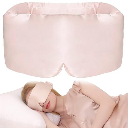 Guyode Masque de Nuit Femme Réglable Cache Yeux pour Dormir Doux et Confortable Bandeau Yeux Sommeil Ombres Masque pour Dormir Hommes Femmes Enfants Voyage Sieste (Rose)