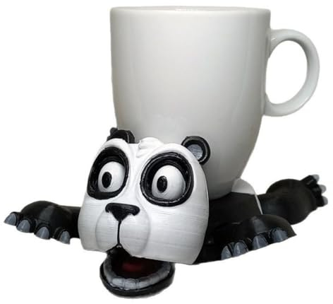 ‘3D Printed Turtle Cup Holder’ Creative Home Decoration Living Room Coffee Table Decoration Fun Tea Cup Holder Birthday Gift Office Desktop Decoration Craft Non-slip Design (Panda model)