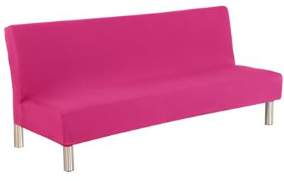Meicynhoger Sofabezug ohne Armlehnen 3 Sitzer/2 Sitzer, Stretch Sofaüberwurf für Schlafsofa (Rosa, L)