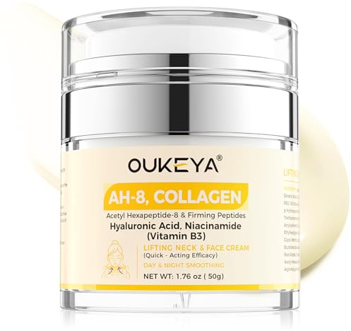 OUKEYA Crema Collo al Collagene con Peptidi, Crema Antirughe Rassodante e Idratante per Collo e Décolleté, migliora l’elasticità, riduce le linee sottili, nutriente skincare, 50g