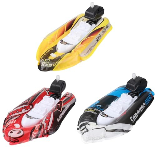 Lawnrden 3PCS Bath Toys Toddlers 2-4, Wind up Floating Toddler Bath Toy Boats, Mini Inflatable Boat Toys for Swimming Pool Beaches and Tubs| Toy Boats