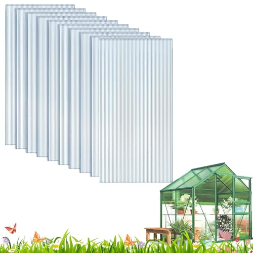 10x Doppelstegplatten 4mm Zuschneidbar 121x60,5cm Polycarbonat 7.32m² UV-beständig Klar Hohlkammerplatten Gewächshaus Platten Stegplatten
