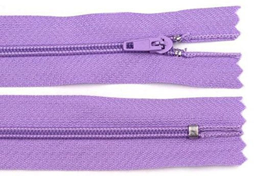Schnoschi 1 Stück 40 cm Langer Spiralreißverschluss, Nicht teilbar, lila, 3mm Laufschiene Reißverschluss