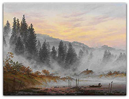 Bilderdepot24 Keilrahmenbild Caspar David Friedrich - Der Morgen - 120x90cm quer - Alte Meister Gemälde auf Leinwand Wandkunst Leinwandbild