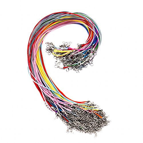 Schmuckbänder Schnur Halskette mit Verlängerung Kette und Karabinerverschluss für DIY Schmuck machen Mischungs Farbe 100 Stück