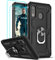 LeYi Hülle Kompatibel mit Samsung Galaxy A20s Handyhülle und Panzerglas Schutzfolie(2 Stück),360 Grad Ring Halter Handy Hüllen Cover Bumper Schutzhülle Case Schwarz