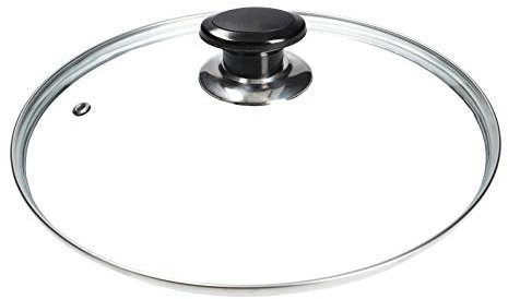 LUTH Premium Profi Parts Glasdeckel universal 200mmØ mit Knopfgriff und Edelstahlschutzrand für Töpfe Pfannen