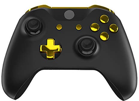 eXtremeRate Tasti Pulsanti Ricambio per Xbox One S X Controller Joystick Model 1708,Trigger LB RB LT RT Bumper Grilletti D-pad Pulsante ABXY Start Back Sync con Cacciaviti-Oro Cromo