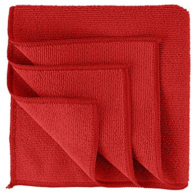 S&S-Shop 10 Mikrofasertücher | 30 x 30 cm | Rot | waschbar - weich | Microfasertücher Mikrofaser Tuch Reinigungstücher Auto polieren Putztücher | Haushaltstücher