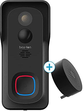 Beafon, Smarthome, Visitor 1V, Outdoor Videotürklingel mit Glocke, Kamera Full HD 2 MP, 2,4G WiFi, Akku 6700 mAh (kabellos), Schutzklasse IP 54, autom. Alarmauslöser, Echtzeitvideos