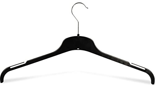 RSR Hangers Kleiderbügel TU 47 aus Kunststoff 20 Stück - Schwarzer Haken - platzspar - 360° drehbarer Haken - Hemdenbügel - Blusenbügel - Jackenbügel - schwarz - schneller Versand