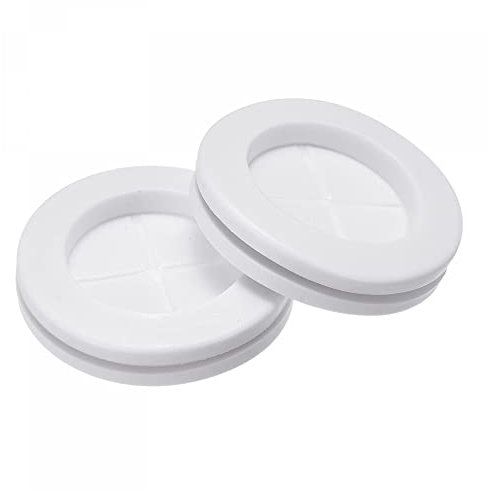 sourcing map Passe Fil Caoutchouc Œillet Montage Diamètre 30mm Rond Passe Câble Caoutchouc Double Face pour Fil Protection Blanc Paquet 10