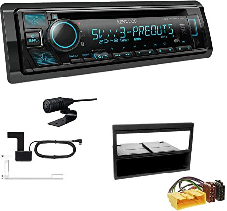 Kenwood KDC-BT960DAB 1-DIN Autoradio CD-Tuner mit Bluetooth Digitalradio DAB+ inkl. Einbauset passend für Mazda 323 VI Facelift 2000-2003 schwarz