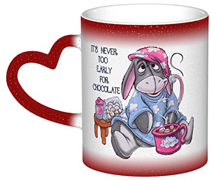 Lawenp Kaffeetasse für I-Aah Ändernde magische Farbtemperatur Wärmeempfindliche Kaffeetassen (11 Unzen) Rot