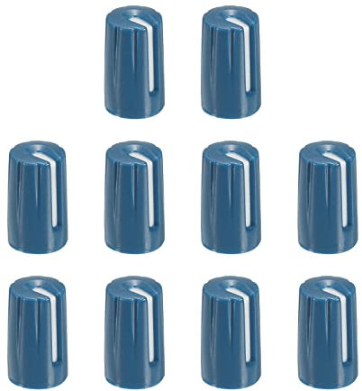 sourcing map Potentiometer Control Knob ABS Guitar Knob for 6mm D Type Shaft Electric Guitar Power Amplifiers,Stereos,Bass Volume Tone 270 Degrees Rotary Knob Dark Blue White 20PCS