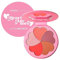 TINTARK Heart Me More Rouge-Palette, Bronzer-Rouge- und Highlighter-Palette, Wangen-Rouge-Make-up, talkfrei, leuchtend rosa Rouge-Puder, rosa-lila Rouge-Palette, pfirsich-orange glänzender