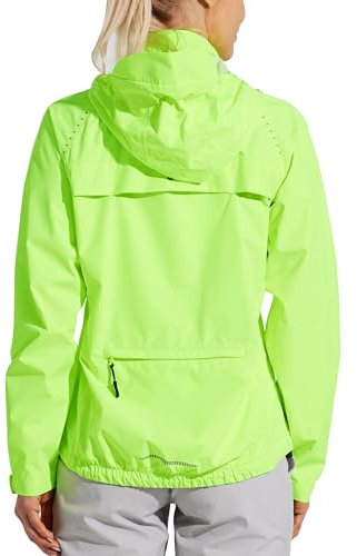 WILLIT Regenjacke Damen Wasserdicht Fahrradjacke Sommer Windbreaker Leichte Laufjacke Atmungsaktiv Wanderjacke Radjacke Trekking Windjacke Fluoreszierend Gelb XL