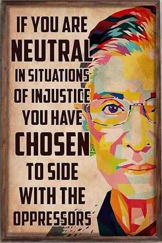 Retro-Metall-Blechschild, 20,3 x 30,5 cm, Notorious RBG If You are Neutral in Situationen of Injustice, Poster Ruth Bader Ginsburg, Wohnkultur, Poster, Heimdekoration, Kunstposter, Metallschild,