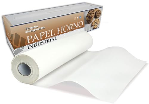 VESCEL- Rollo Papel de Horno, 38CMx80M, Papel para Hornear Antiadherente Desechable, Ideal para Horno, Freidora de Aire y Microondas