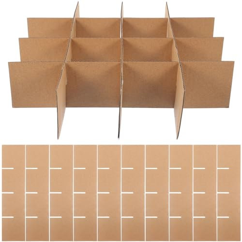 JECOMPRIS Umzugskartons Gläserteiler-Sets 6-Teilig Weingläser Geschirrverpackung Umzugskartons Trennwände Aus Pappe Fächer Trennwände Für Die Verpackung Von Küchengeschirr