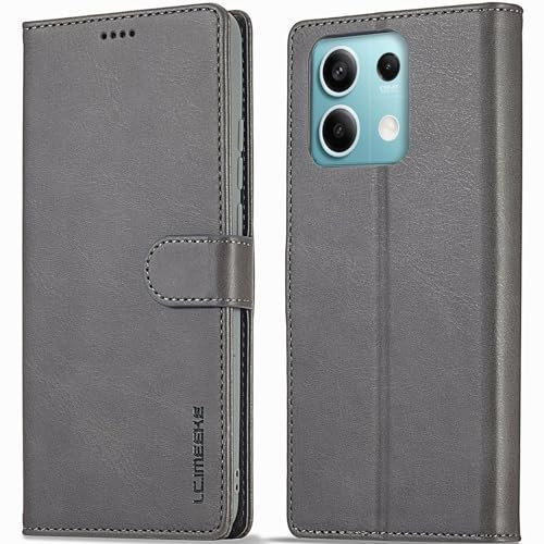 WAURZ Cover per Xiaomi Redmi Note 13 Pro 5G, Custodia Cover Pelle Libro Portafoglio con Porta Carte Magnetica Supporto Protezione Antiurto Flip Case Custodia Cover per Redmi Note 13 Pro 5G,Grigio